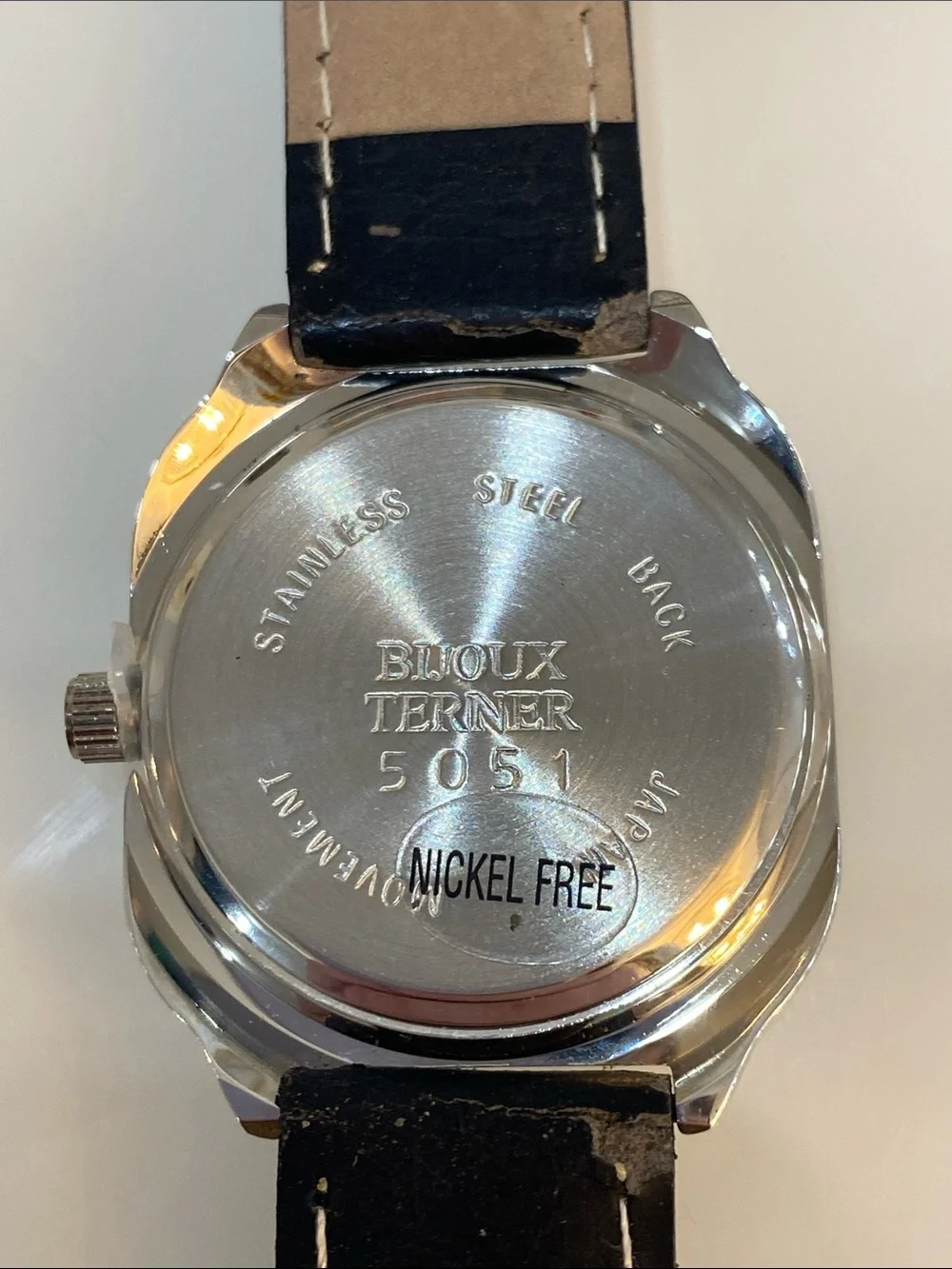 Bijoux Terner Black Strap silver-Tone Case Men's Watch